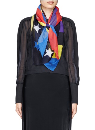 Figure View - Click To Enlarge - GIVENCHY - American flag cotton-silk scarf