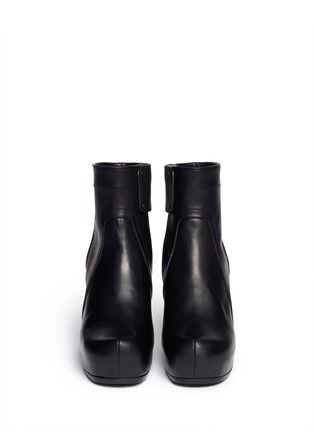 Figure View - Click To Enlarge - RICK OWENS  - Platform wedge leather ankle boots