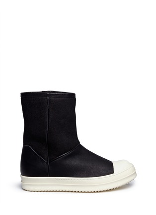 Main View - Click To Enlarge - RICK OWENS  - Shearling ankle boots