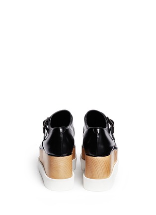 Back View - Click To Enlarge - STELLA MCCARTNEY - 'Britt' alter nappa wood platform monk strap shoes