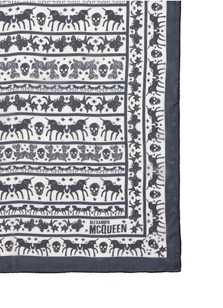 Detail View - Click To Enlarge - ALEXANDER MCQUEEN - Fairytale frieze print silk chiffon scarf