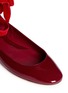 Detail View - Click To Enlarge - ALEXANDER MCQUEEN - Velvet ribbon patent leather ballerina flats