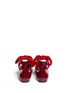 Back View - Click To Enlarge - ALEXANDER MCQUEEN - Velvet ribbon patent leather ballerina flats
