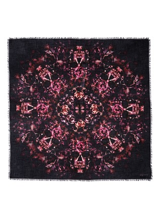 Detail View - Click To Enlarge - ALEXANDER MCQUEEN - Circular rose print modal-silk scarf
