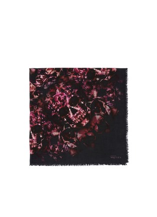 Main View - Click To Enlarge - ALEXANDER MCQUEEN - Circular rose print modal-silk scarf