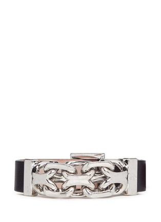 Main View - Click To Enlarge - ALEXANDER MCQUEEN - Skull leather chain bracelet