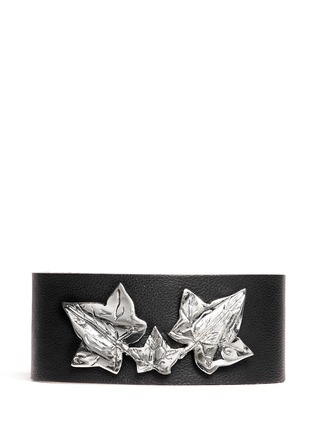 Main View - Click To Enlarge - ALEXANDER MCQUEEN - Ivy leaf leather bracelet