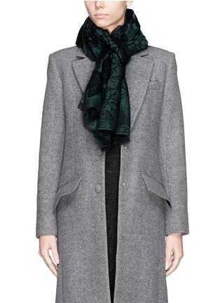 Figure View - Click To Enlarge - ALEXANDER MCQUEEN - Ivy jacquard skull print wool-mohair-silk scarf