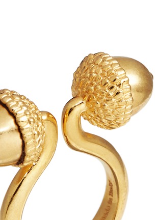 Detail View - Click To Enlarge - ALEXANDER MCQUEEN - Double acorn brass ring