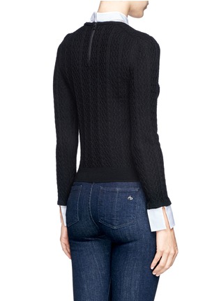 Back View - Click To Enlarge - ALICE & OLIVIA - Wool cable knit shirt sweater 