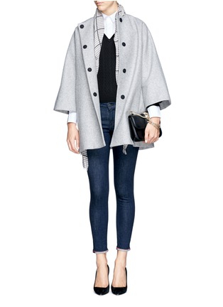 Figure View - Click To Enlarge - ALICE & OLIVIA - Wool cable knit shirt sweater 