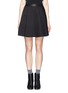 Main View - Click To Enlarge - ALICE & OLIVIA - Leather waistband centre pleat skirt