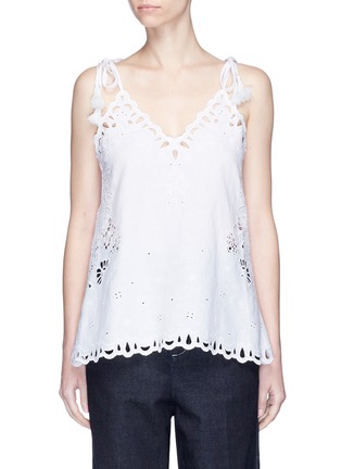 Main View - Click To Enlarge - THEORY - 'Wiola' cutwork embroidery camisole