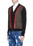 Front View - Click To Enlarge - 71465 - Twill panel cardigan