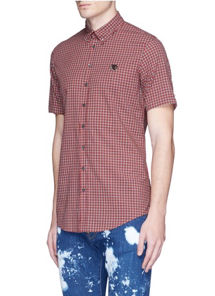 Front View - Click To Enlarge - 71465 - Logo plate gingham check shirt