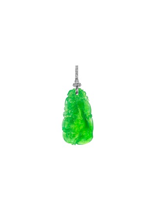 Main View - Click To Enlarge - SAMUEL KUNG - Diamond jade 18k white gold pendant