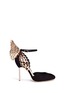 Main View - Click To Enlarge - SOPHIA WEBSTER - 'Evangeline' 3D angel wing appliqué suede pumps