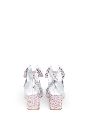 Back View - Click To Enlarge - SOPHIA WEBSTER - 'Lilia' crystal 3D bow mirror leather Mary Jane pumps