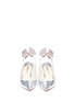 Front View - Click To Enlarge - SOPHIA WEBSTER - Edie' crystal 3D bow mirror leather slingback pumps