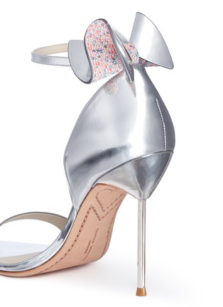 Detail View - Click To Enlarge - SOPHIA WEBSTER - Maya' crystal 3D bow mirror leather sandals