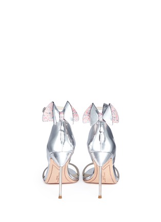 Back View - Click To Enlarge - SOPHIA WEBSTER - Maya' crystal 3D bow mirror leather sandals