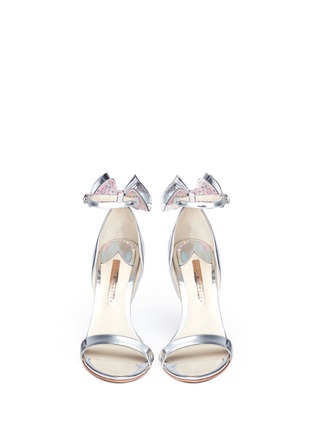 Front View - Click To Enlarge - SOPHIA WEBSTER - Maya' crystal 3D bow mirror leather sandals