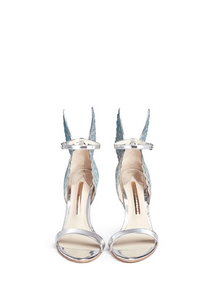 Front View - Click To Enlarge - SOPHIA WEBSTER - 'Evangeline' 3D glitter angel wing mirror leather sandals