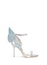 Main View - Click To Enlarge - SOPHIA WEBSTER - 'Evangeline' 3D glitter angel wing mirror leather sandals