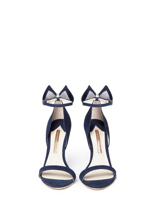 Front View - Click To Enlarge - SOPHIA WEBSTER - Maya' glitter 3D bow suede sandals