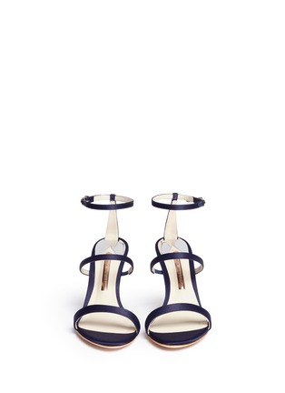 Front View - Click To Enlarge - SOPHIA WEBSTER - 'Rosalind' crystal pavé bead heel satin sandals
