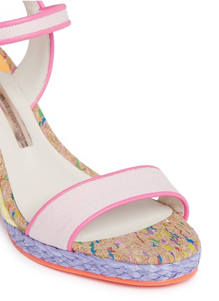 Detail View - Click To Enlarge - SOPHIA WEBSTER - 'Lucita' canvas strap raffia wedge sandals