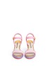 Front View - Click To Enlarge - SOPHIA WEBSTER - 'Lucita' canvas strap raffia wedge sandals