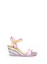 Main View - Click To Enlarge - SOPHIA WEBSTER - 'Lucita' canvas strap raffia wedge sandals