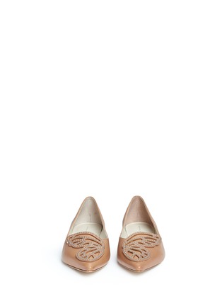 Front View - Click To Enlarge - SOPHIA WEBSTER - 'Bibi Butterfly' stud cutout leather flats