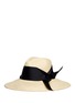 Figure View - Click To Enlarge - SENSI STUDIO - Oversized ribbon bow toquilla straw panama hat