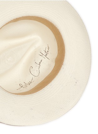 Detail View - Click To Enlarge - SENSI STUDIO - Paint splatter toquilla straw panama hat
