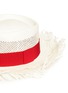 Detail View - Click To Enlarge - SENSI STUDIO - 'Dumont Calado' frayed brim perforated straw hat