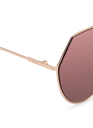 Detail View - Click To Enlarge - FENDI - 'Eyeline' flat metal angular aviator mirror sunglasses