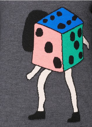 Detail View - Click To Enlarge - PS PAUL SMITH - Dancing Dice' intarsia Merino wool sweater