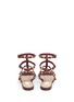 Back View - Click To Enlarge - VALENTINO GARAVANI - 'Rockstud Rolling' cabochon caged leather sandals