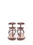 Front View - Click To Enlarge - VALENTINO GARAVANI - 'Rockstud Rolling' cabochon caged leather sandals