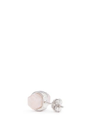 Detail View - Click To Enlarge - W. BRITT - 'Cylinder stud' rose quartz earrings