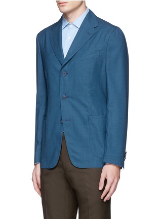 Front View - Click To Enlarge - BOGLIOLI - 'Maxton' gingham check wool-silk soft blazer