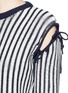 Detail View - Click To Enlarge - CÉDRIC CHARLIER - Bow cutout shoulder stripe sweater