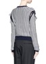 Back View - Click To Enlarge - CÉDRIC CHARLIER - Bow cutout shoulder stripe sweater