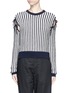 Main View - Click To Enlarge - CÉDRIC CHARLIER - Bow cutout shoulder stripe sweater