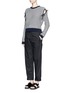 Figure View - Click To Enlarge - CÉDRIC CHARLIER - Bow cutout shoulder stripe sweater