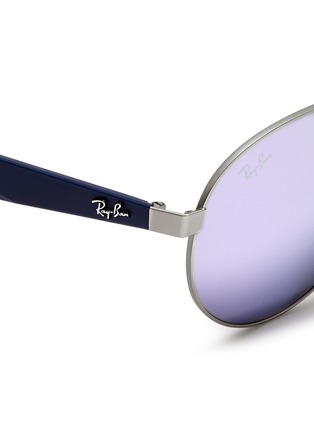 Detail View - Click To Enlarge - RAY-BAN - 'RB3536' metal round aviator mirror sunglasses