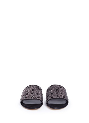 Front View - Click To Enlarge - STUART WEITZMAN - 'Rockslide' strass suede slippers