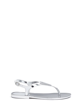 Main View - Click To Enlarge - STUART WEITZMAN - 'Trifecta' metallic strass jelly sandals